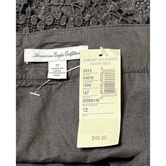 American Eagle crochet lace grey mini skirt size 12 NWT - Picture 9 of 12